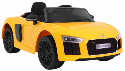 Auto Na Akumulator Audi R8 Spyder Żółty Pilot EVA Wolny Start Radio MP3 LED Auto Na Akumulator Audi R8 Spyder Żółty Pilot EVA Wolny Start Radio MP3 LED
