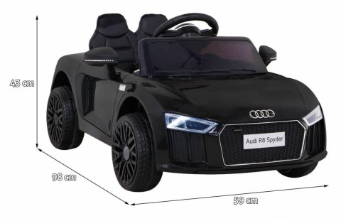 Auto Na Akumulator Audi R8 Czarny + Pilot + EVA + Wolny Start + MP3 LED Auto Na Akumulator Audi R8 Czarny + Pilot + EVA + Wolny Start + MP3 LED