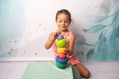 Zestaw Piramida Sensoryczna Pastelowa Różne Wielkości Zabawka Edukacyjna Zestaw Piramida Sensoryczna Pastelowa Różne Wielkości Zabawka Edukacyjna