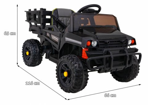 Jeep Na Akumulator Farmer Pick-up Czarny Pilot Bagażnik Łopatka MP3 LED Jeep Na Akumulator Farmer Pick-up Czarny Pilot Bagażnik Łopatka MP3 LED