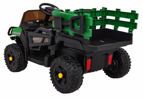 Jeep Na Akumulator Farmer Pick-up Zielony Pilot Bagażnik Łopatka MP3 LED Jeep Na Akumulator Farmer Pick-up Zielony Pilot Bagażnik Łopatka MP3 LED