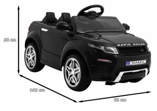 Auto Na Akumulator Rapid Racer Czarny Pilot Wolny Start EVA MP3 LED