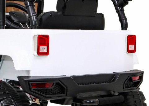 Jeep Na Akumulator All Terrain Biały Terenówka Pilot Światła Dźwięki