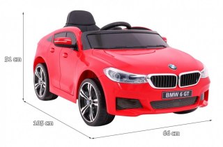 Auto Na Akumulator BMW 6 GT Czerwony Pilot Wolny Start EVA Pasy LED MP3
