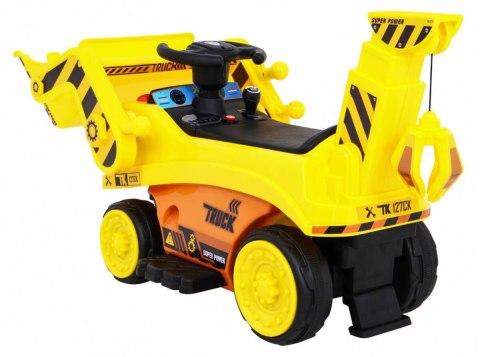 Koparka Na Akumulator Traktor Żółty Ruchoma łyżka Audio LED