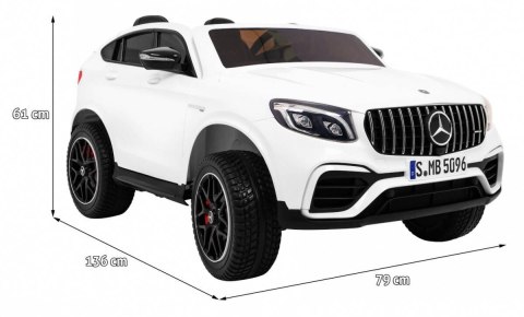 Auto Na Akumulator Mercedes GLC 63S Biały Napęd 4x4 MP4 LED Ekoskóra EVA Auto Na Akumulator Mercedes GLC 63S Biały Napęd 4x4 MP4 LED Ekoskóra EVA