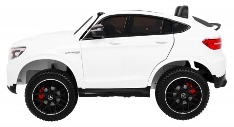 Auto Na Akumulator Mercedes GLC 63S Biały Napęd 4x4 MP4 LED Ekoskóra EVA Auto Na Akumulator Mercedes GLC 63S Biały Napęd 4x4 MP4 LED Ekoskóra EVA