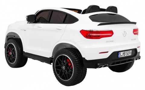 Auto Na Akumulator Mercedes GLC 63S Biały Napęd 4x4 MP4 LED Ekoskóra EVA Auto Na Akumulator Mercedes GLC 63S Biały Napęd 4x4 MP4 LED Ekoskóra EVA