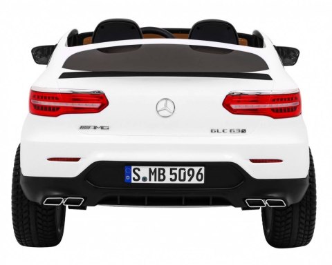 Auto Na Akumulator Mercedes GLC 63S Biały Napęd 4x4 MP4 LED Ekoskóra EVA Auto Na Akumulator Mercedes GLC 63S Biały Napęd 4x4 MP4 LED Ekoskóra EVA