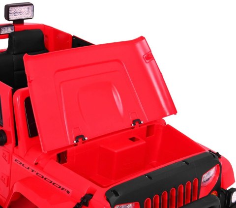 Jeep Na Akumulator Mighty Czerwony 2-osobowy Napęd 4x4 MP3 LED 2 bagażniki Jeep Na Akumulator Mighty Czerwony 2-osobowy Napęd 4x4 MP3 LED 2 bagażniki