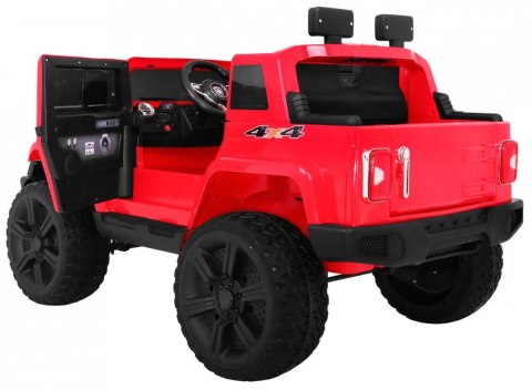 Jeep Na Akumulator Mighty Czerwony 2-osobowy Napęd 4x4 MP3 LED 2 bagażniki Jeep Na Akumulator Mighty Czerwony 2-osobowy Napęd 4x4 MP3 LED 2 bagażniki