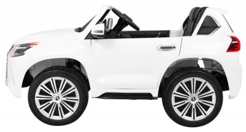 Auto Na Akumulator Lexus LX570 Biały Pilot Koła EVA Radio MP3 LED