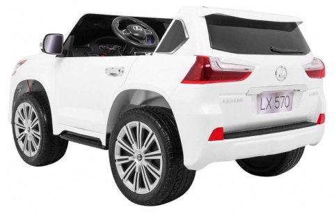 Auto Na Akumulator Lexus LX570 Biały Pilot Koła EVA Radio MP3 LED