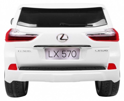 Auto Na Akumulator Lexus LX570 Biały Pilot Koła EVA Radio MP3 LED