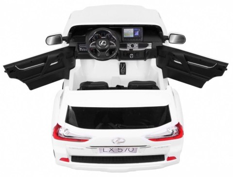 Auto Na Akumulator Lexus LX570 Biały Pilot Koła EVA Radio MP3 LED