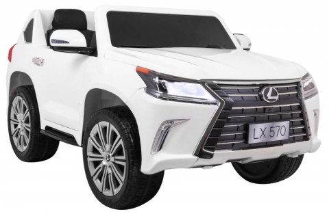 Auto Na Akumulator Lexus LX570 Biały Pilot Koła EVA Radio MP3 LED
