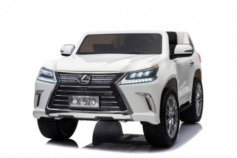 Auto Na Akumulator Lexus LX570 Biały Pilot Koła EVA Radio MP3 LED