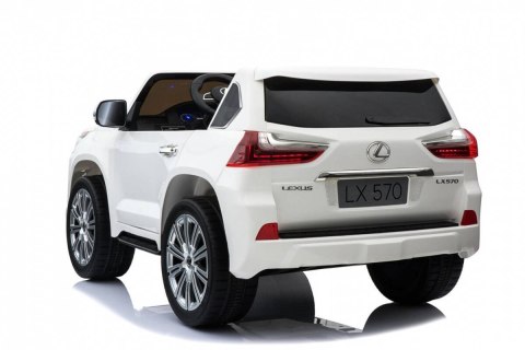 Auto Na Akumulator Lexus LX570 Biały Pilot Koła EVA Radio MP3 LED