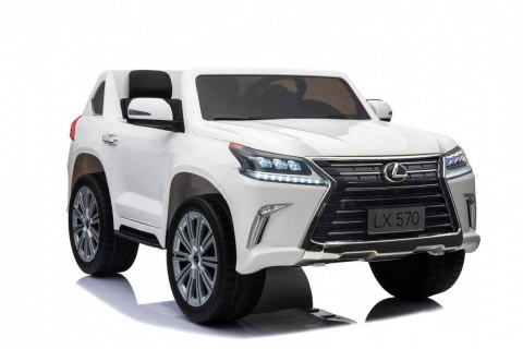 Auto Na Akumulator Lexus LX570 Biały Pilot Koła EVA Radio MP3 LED