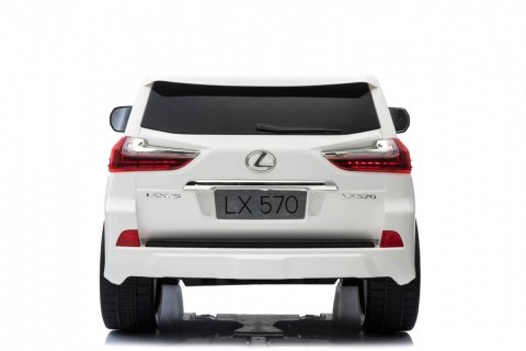 Auto Na Akumulator Lexus LX570 Biały Pilot Koła EVA Radio MP3 LED