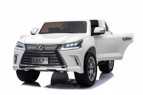 Auto Na Akumulator Lexus LX570 Biały Pilot Koła EVA Radio MP3 LED