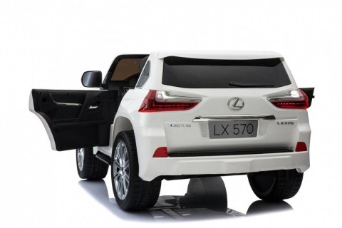 Auto Na Akumulator Lexus LX570 Biały Pilot Koła EVA Radio MP3 LED