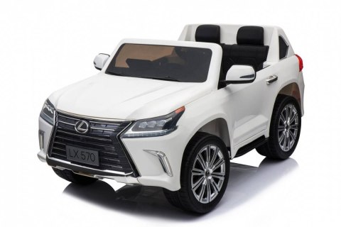 Auto Na Akumulator Lexus LX570 Biały Pilot Koła EVA Radio MP3 LED