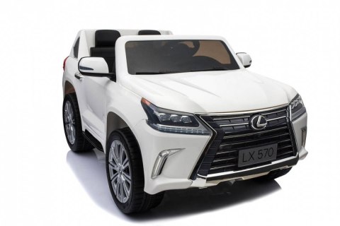 Auto Na Akumulator Lexus LX570 Biały Pilot Koła EVA Radio MP3 LED