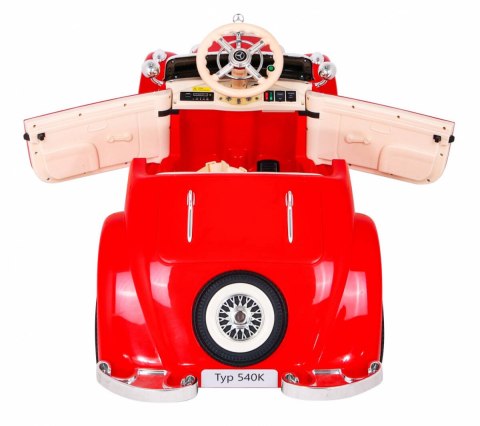 Auto Na Akumulator Mercedes Benz Retro 540A Czerwony Pilot Panel audio LED