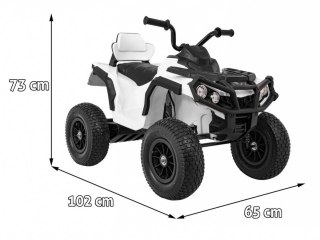 Quad Na Akumulator ATV Air Biały Koła Pompowane Radio MP3 Wolny Start