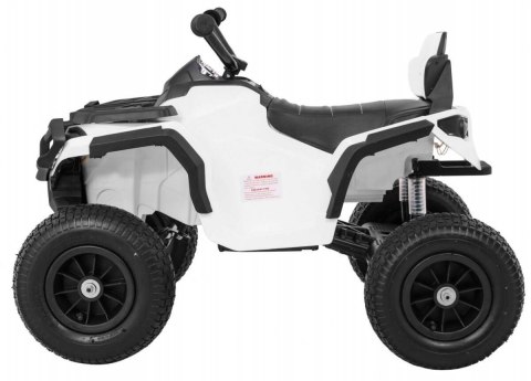 Quad Na Akumulator ATV Air Biały Koła Pompowane Radio MP3 Wolny Start