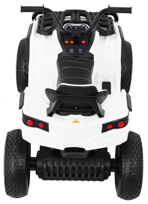 Quad Na Akumulator ATV Air Biały Koła Pompowane Radio MP3 Wolny Start