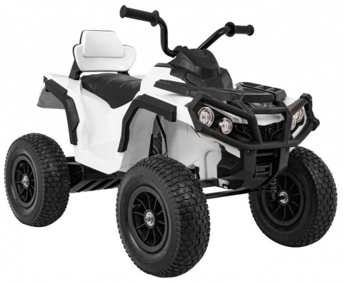Quad Na Akumulator ATV Air Biały Koła Pompowane Radio MP3 Wolny Start