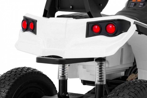 Quad Na Akumulator ATV Air Biały Koła Pompowane Radio MP3 Wolny Start