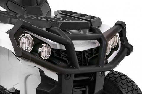 Quad Na Akumulator ATV Air Biały Koła Pompowane Radio MP3 Wolny Start