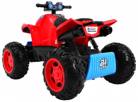 Quad Na Akumulator Sport Run Czerwony Napęd 4x4 LED Radio MP3