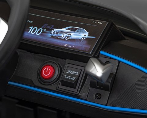 Auto Na Akumulator BMW i4 Czarny Wolny Start EVA Ekoskóra Audio LED Pilot