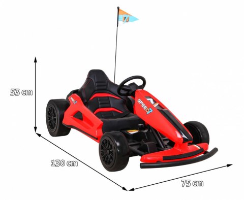 Gokart Na Akumulator Speed 7 Drift King Czerwony Funkcja driftu 2 Prędkości Gokart Na Akumulator Speed 7 Drift King Czerwony Funkcja driftu 2 Prędkości