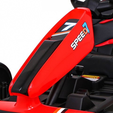 Gokart Na Akumulator Speed 7 Drift King Czerwony Funkcja driftu 2 Prędkości Gokart Na Akumulator Speed 7 Drift King Czerwony Funkcja driftu 2 Prędkości