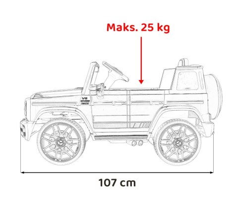 Auto Na Akumulator Mercedes AMG G63 Czerwony Pilot MP3 LED Wolny Start EVA