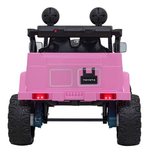 Auto Na Akumulator Toyota FJ Cruiser Różowy Pilot Napęd 4x4 Audio LED EVA