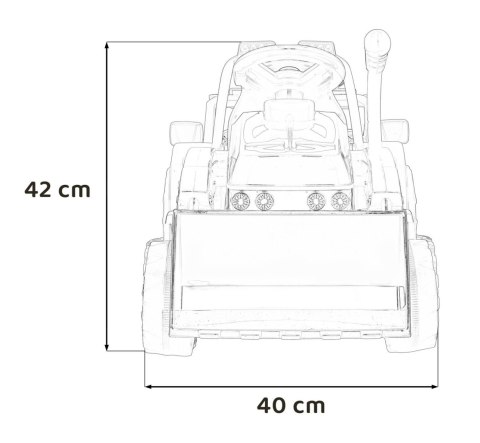 Traktor Na Akumulator Koparka Spychacz G320 Czerwony Łyżka Klakson Światła