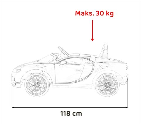 Auto Na Akumulator Pojazd Bugatti Chiron Niebieski