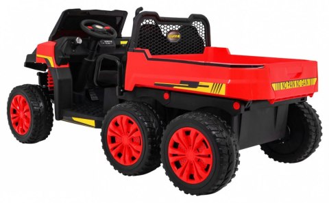 Jeep Na Akumulator Farmer Truck Czerwony Napęd 4x4 Pilot Kiper Audio LED