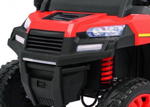 Jeep Na Akumulator Farmer Truck Czerwony Napęd 4x4 Pilot Kiper Audio LED