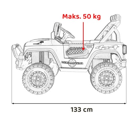 Auto Na Akumulator Terenowe Geoland Power Czerwony Pilot Silniki Bagażnik