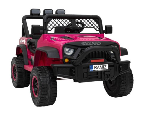 Auto Na Akumulator Terenowe Geoland Power Różowy Pilot Silniki Bagażnik LED Auto Na Akumulator Terenowe Geoland Power Różowy Pilot Silniki Bagażnik LED