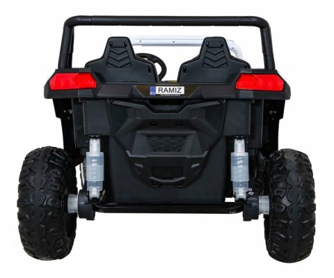 Auto Na Akumulator Buggy ATV Racing Biały Napęd 4x4 Pilot MP3 LED EVA