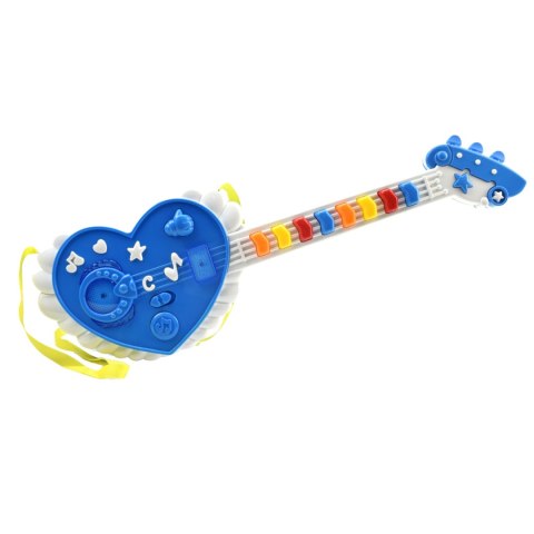 GITARA INTERAKTYWNA DLA DZIECI EFEKTY ŚWIETLNE SERCE INSTRUMENT MUZYCZNY GITARA INTERAKTYWNA DLA DZIECI EFEKTY ŚWIETLNE SERCE INSTRUMENT MUZYCZNY