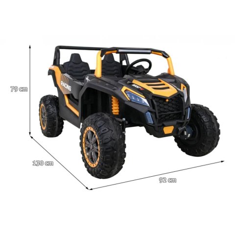 Auto Na Akumulator Buggy ATV Racing Złoty Napęd 4x4 Pilot MP3 LED EVA